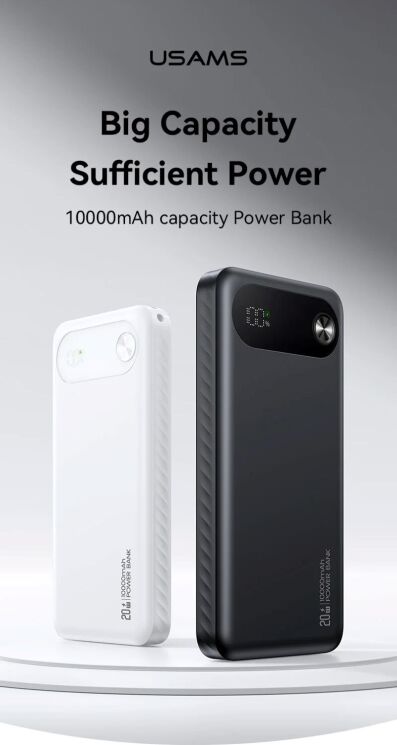 Внешний аккумулятор Usams CD249 PD20W (10000mAh) - White: фото 2 из 15
