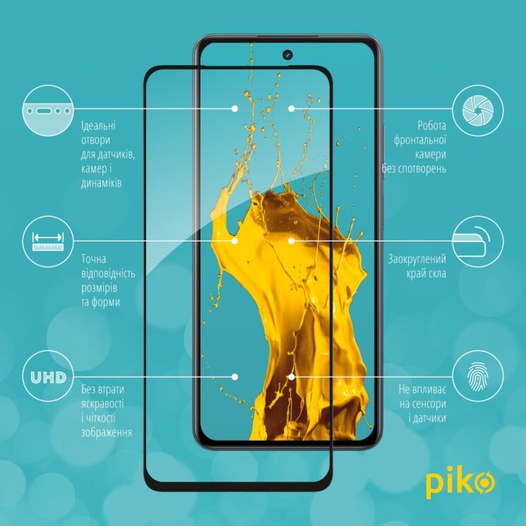 Захисне скло Piko Full Glue для Realme C71 - Black: фото 3 з 5