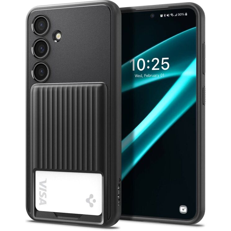 Защитный чехол Spigen (SGP) Liquid Slot для Samsung Galaxy S24 Plus (S926) - Matte Black: фото 1 из 15