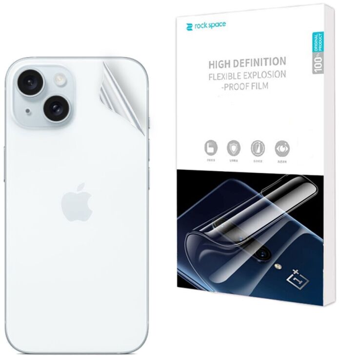 Захисна плівка на задню панель RockSpace Explosion-Proof SuperClear для Apple iPhone 15 Plus: фото 1 з 9