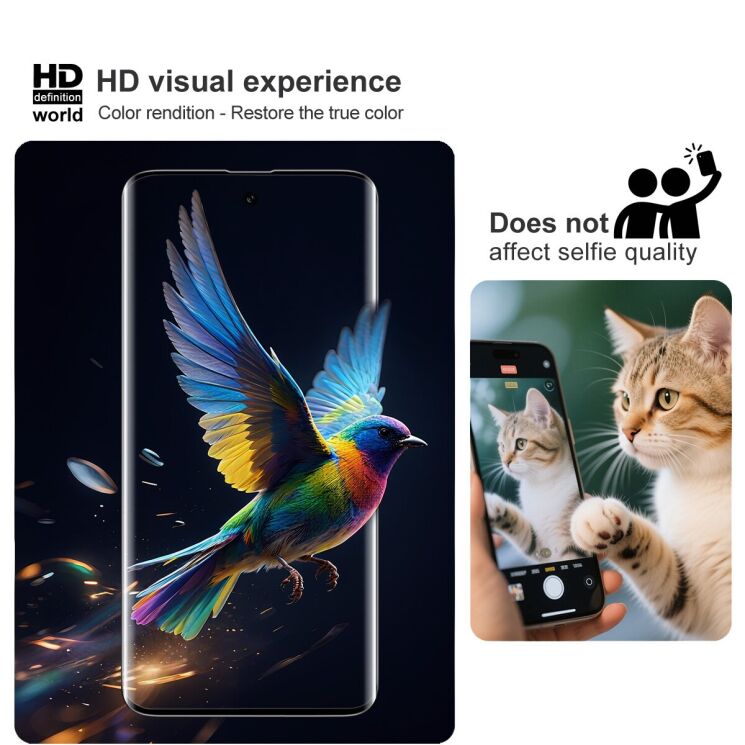 Защитное стекло IMAK 3D Curved Full Covering (Fingerprint Unlock) для Motorola Edge 70 Fusion - Black: фото 6 из 11