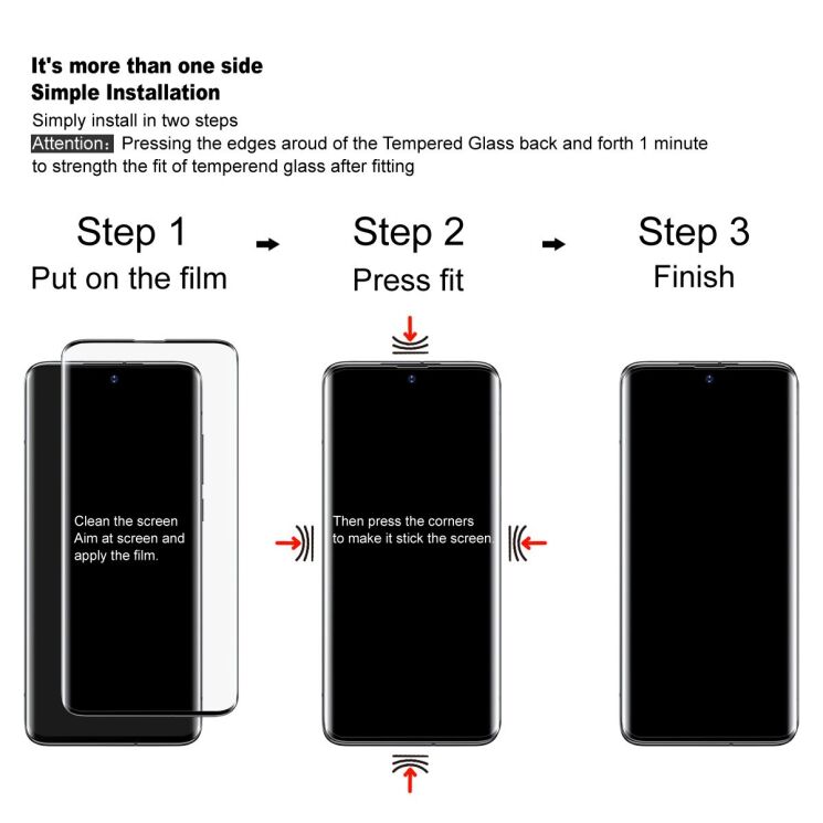 Защитное стекло IMAK 3D Curved Full Covering (Fingerprint Unlock) для Motorola Edge 70 Fusion - Black: фото 9 из 11