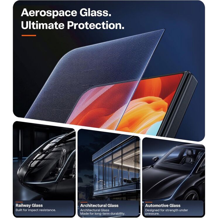 Защитное стекло на внешний экран TORRAS OrigArmor Screen Protector OD для Apple iPhone Duo - Black: фото 6 из 6