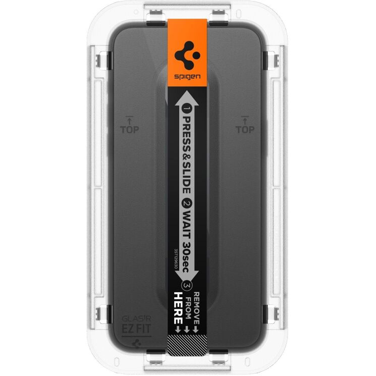 Захисне скло Spigen (SGP) Screen Protector GLAS.tR EZ Fit Black для Apple iPhone 15 (AGL06908) - Black: фото 6 з 11
