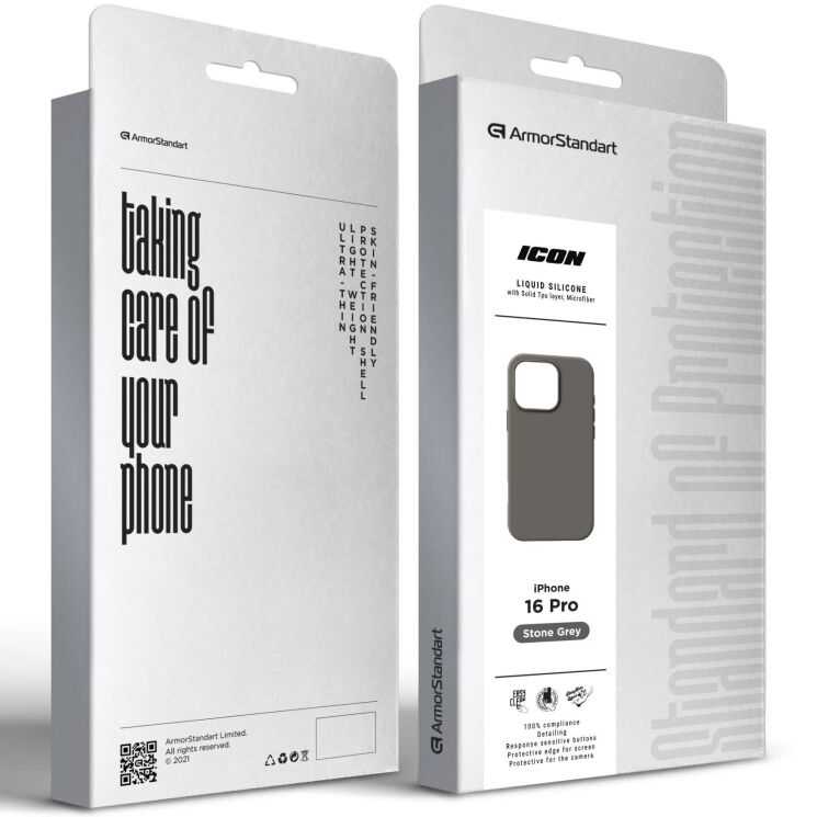 Защитный чехол ArmorStandart ICON2 Case для Apple iPhone 16 Pro - Stone Grey: фото 3 из 9