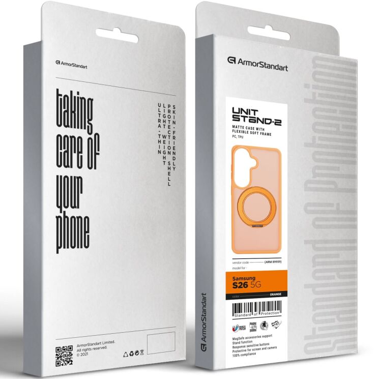 Защитный чехол ArmorStandart Unit Stand2 для Samsung Galaxy S26 (S942) - Orange (407252O) Защитный чехол ArmorStandart Unit Stand2 для Samsung Galaxy S26 (S942) - Orange: фото 6 из 6