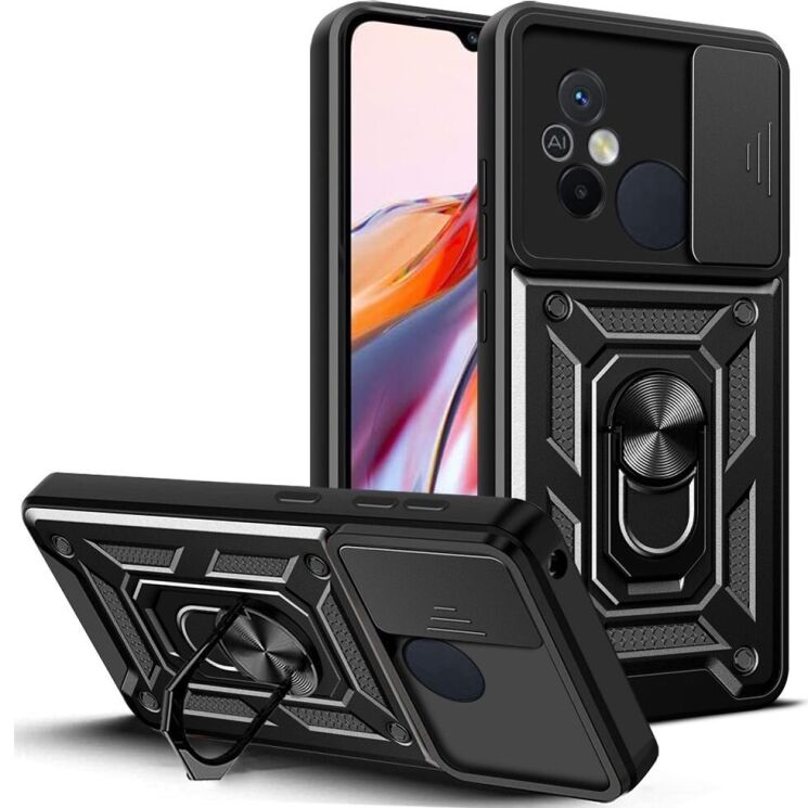 Захисний чохол Deexe Armor Shield для Xiaomi Redmi 12C - Black: фото 1 з 8