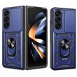 Чехол (PC+TPU) с подставкой Deexe Armor Shield (FF) для Samsung Galaxy Fold 5 - Blue (332524L)