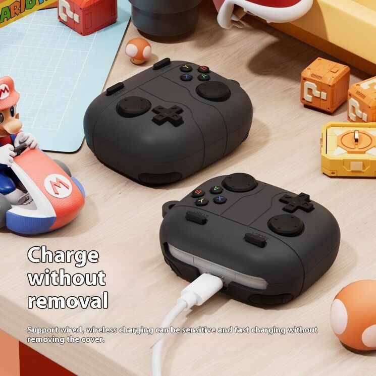 Захисний чохол Deexe Game Console для Motorola Moto Buds - Dark Grey: фото 3 з 6