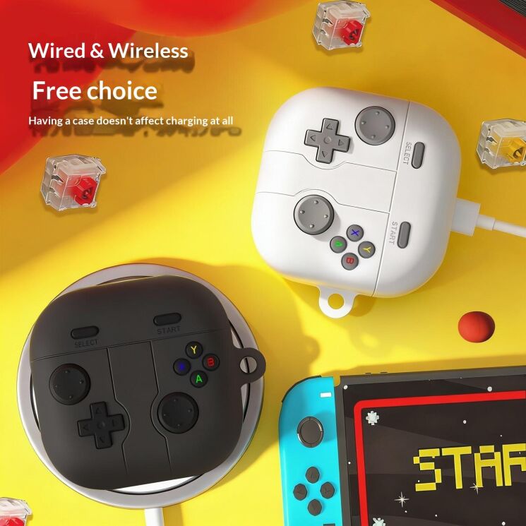 Захисний чохол Deexe Game Console для Samsung Galaxy Buds 4 / Buds 4 Pro - Dark Grey: фото 4 з 8