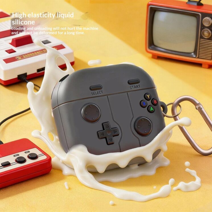 Захисний чохол Deexe Game Console для Samsung Galaxy Buds 4 / Buds 4 Pro - Dark Grey: фото 5 з 8