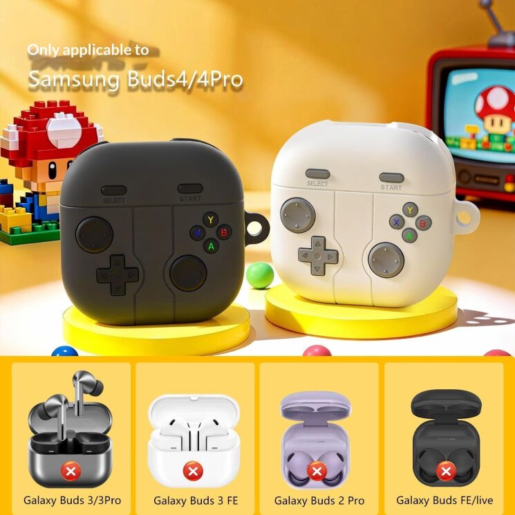 Захисний чохол Deexe Game Console для Samsung Galaxy Buds 4 / Buds 4 Pro - Dark Grey: фото 7 з 8