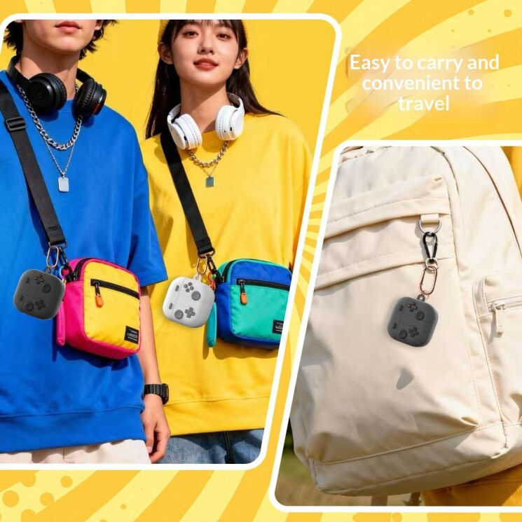 Захисний чохол Deexe Game Console для Samsung Galaxy Buds 4 / Buds 4 Pro - Dark Grey: фото 6 з 8