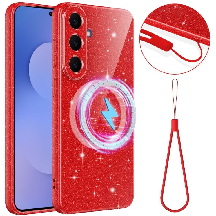 Защитный чехол Deexe Glitter Case with MagSafe для Samsung Galaxy S26 FE - Red (412723R) Защитный чехол Deexe Glitter Case with MagSafe для Samsung Galaxy S26 FE - Red: фото 1 из 8