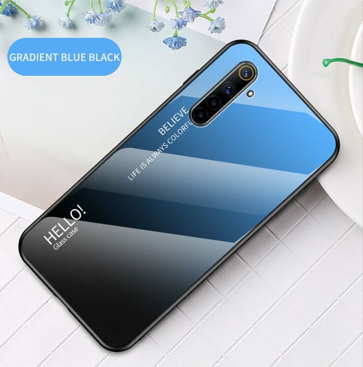 Защитный чехол Deexe Gradient Color для Realme 6 / 6s - Black / Blue: фото 2 из 8