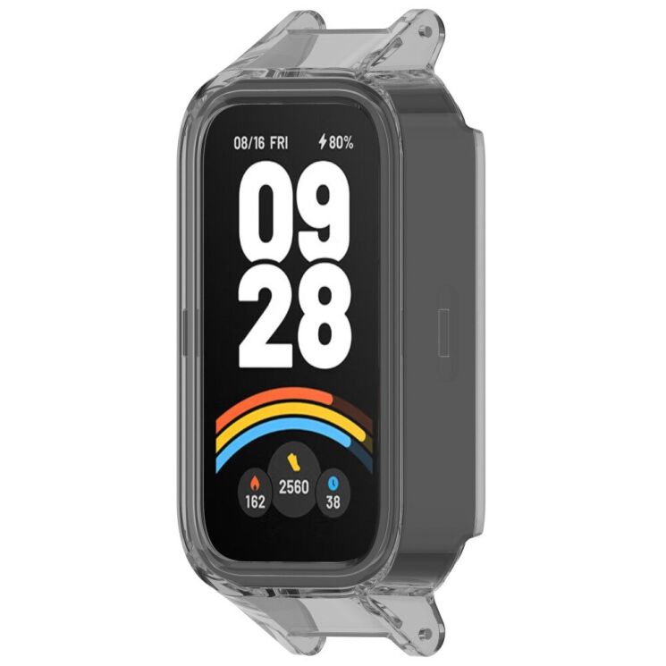 Защитный чехол Deexe Hard Frame для Xiaomi Mi Smart Band 9 Active / Redmi Band 3 - Transparent Black: фото 5 из 7