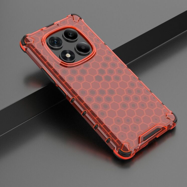 Защитный чехол Deexe Honeycomb Series для Xiaomi Redmi Note 14 Pro - Red: фото 3 из 5