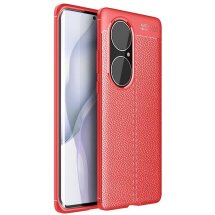 Захисний чохол Deexe Leather Cover для Huawei P50 Pro - Red: фото 1 з 5