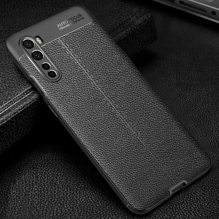 Защитный чехол Deexe Leather Cover для OnePlus Nord - Black: фото 2 из 10