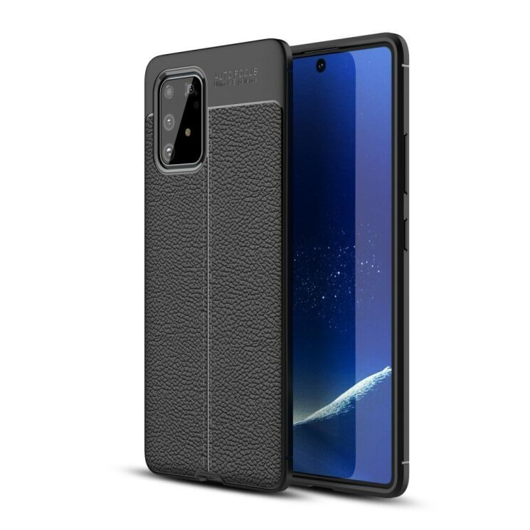 Силіконовий (TPU) чохол Deexe Leather Cover для Samsung Galaxy S10 Lite (G770) - Black: фото 1 з 15