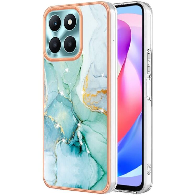 Защитный чехол Deexe Marble Style для Honor X6a - Green: фото 1 из 6