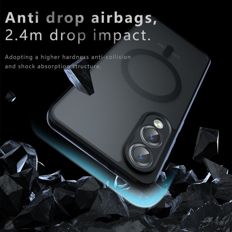 Защитный чехол Deexe Matte Skin with MagSafe для Samsung Galaxy S25 Edge (S937) - Black: фото 3 из 10