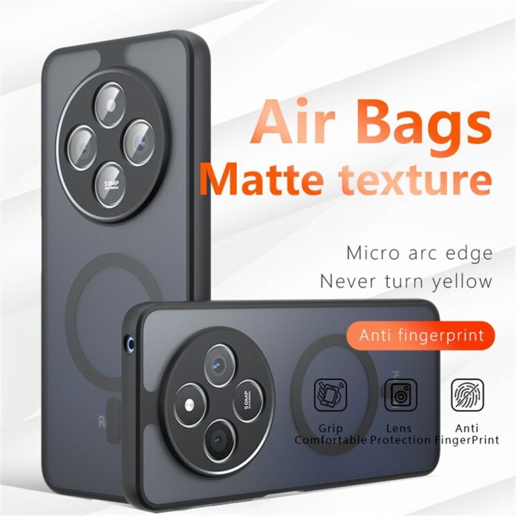 Защитный чехол Deexe Matte Skin with MagSafe для Xiaomi Redmi 14C / Poco C75 - Transparent / Black: фото 3 из 11