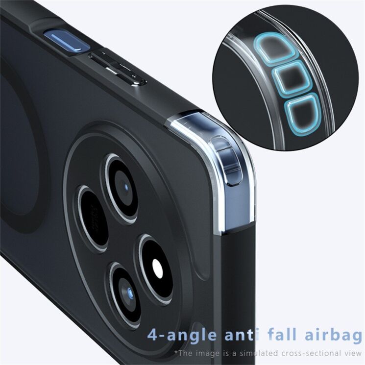 Защитный чехол Deexe Matte Skin with MagSafe для Xiaomi Redmi 14C / Poco C75 - Transparent / Black: фото 5 из 11