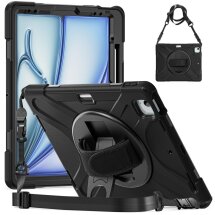 Защитный чехол Deexe Rotation Hybrid для Apple iPad Air 13 M3/M2 (2025/2024) / iPad Pro 12.9 (2020/2021/2022) - Black: фото 1 из 12