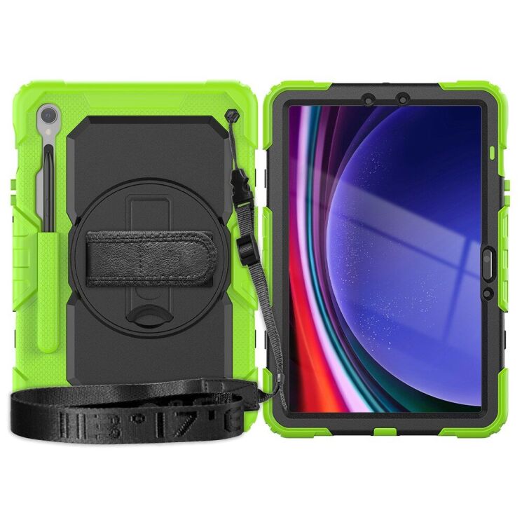 Защитный чехол Deexe Shockproof Case для Samsung Galaxy Tab S9 FE (X510/516) / Tab S10 FE (X520/526) - Black / Yellow Green: фото 3 из 9