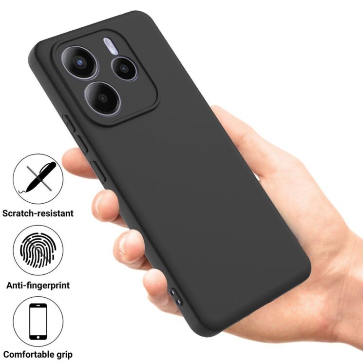 Защитный чехол Deexe Silicone Case для Xiaomi Redmi Note 14 5G - Black: фото 2 из 8