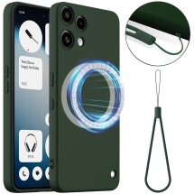 Захисний чохол Deexe Silicone Case with MagSafe для Nothing Phone (3a) Lite - Dark Green: фото 1 з 9