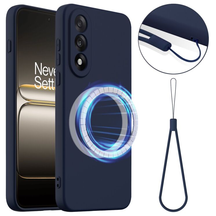 Захисний чохол Deexe Silicone Case with MagSafe для OnePlus Nord 5 / Ace 5 Ultra - Dark Blue: фото 1 з 8