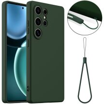 Захисний чохол Deexe Silicone Case with MagSafe для Samsung Galaxy S25 Ultra (S938) - Dark Green: фото 1 з 9
