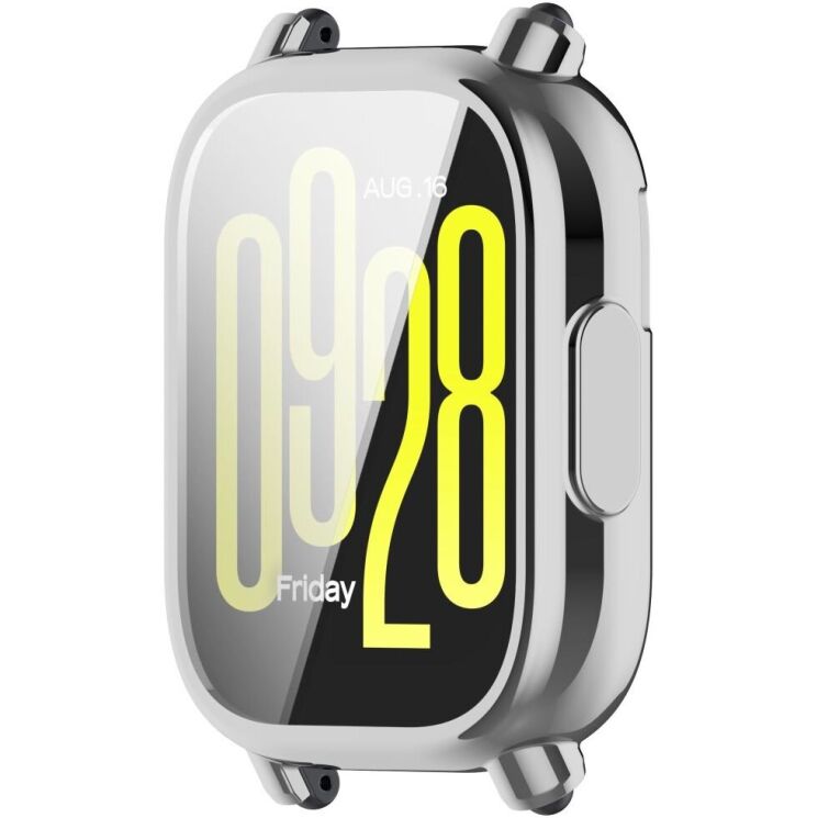 Защитный чехол Deexe Silicone Frame для Xiaomi Redmi Watch 5 Active - Silver: фото 2 из 7