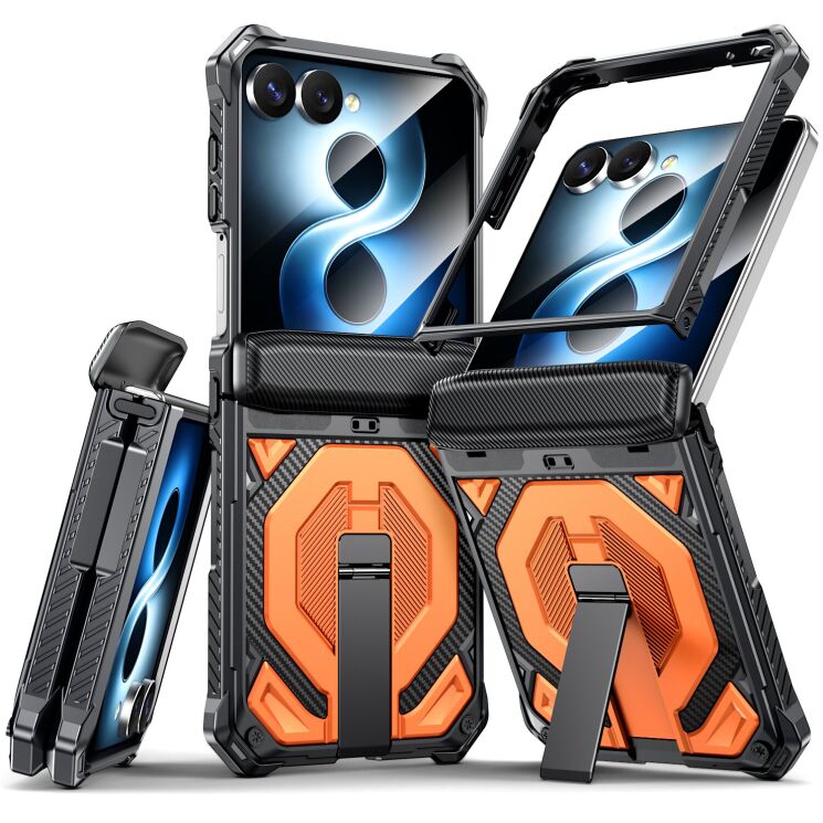 Защитный чехол Deexe Tank Stand для Samsung Galaxy Flip 8 - Orange: фото 1 из 9