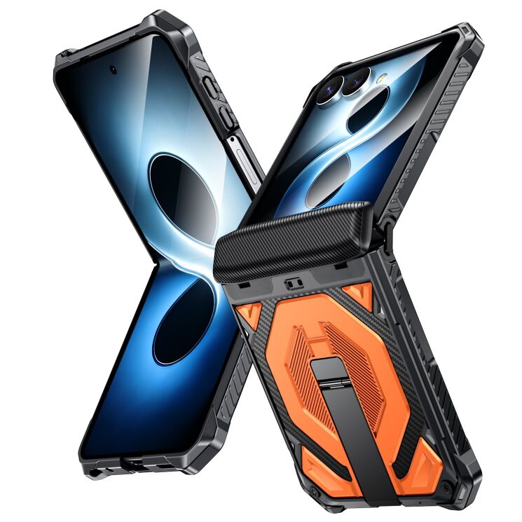 Защитный чехол Deexe Tank Stand для Samsung Galaxy Flip 8 - Orange: фото 2 из 9
