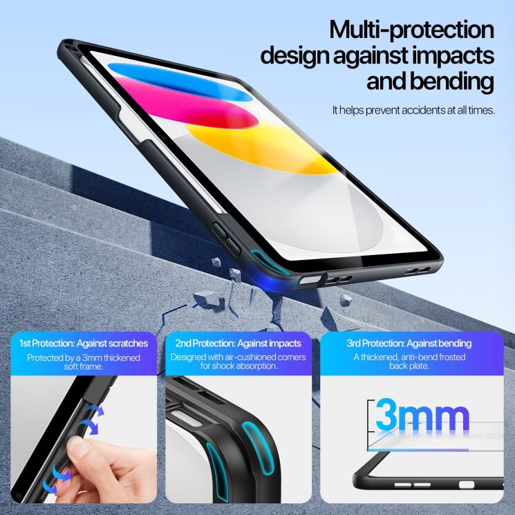 Захисний чохол DUX DUCIS Axis Series для iPad 10.9 (2022) / iPad 11 (2025) - Black: фото 10 з 14