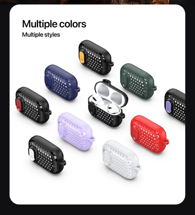 Защитный чехол DUX DUCIS PECM Series для Apple AirPods 1 / 2 - Red: фото 6 из 19