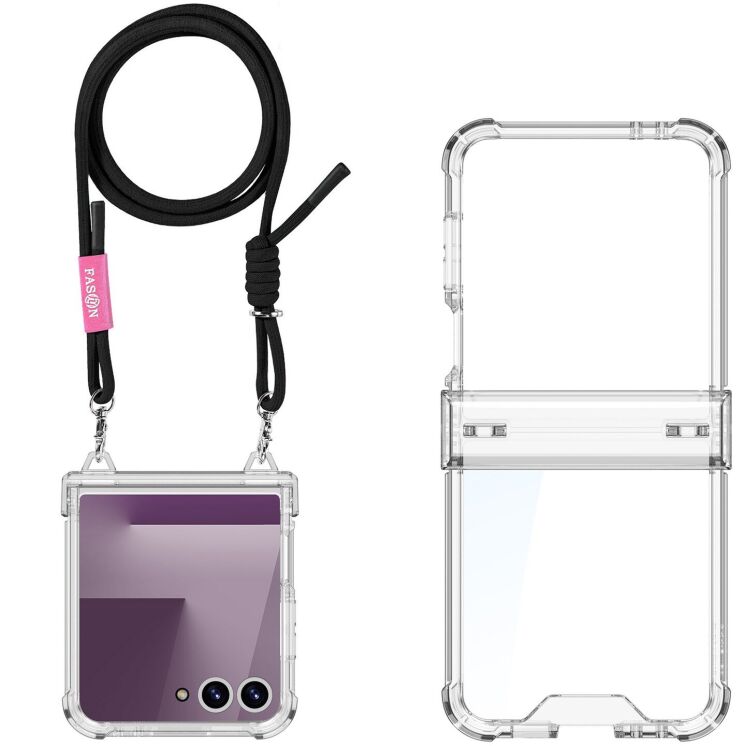 Захисний чохол GKK AirBag with Strap для Samsung Galaxy Flip 7 - Black: фото 1 з 5