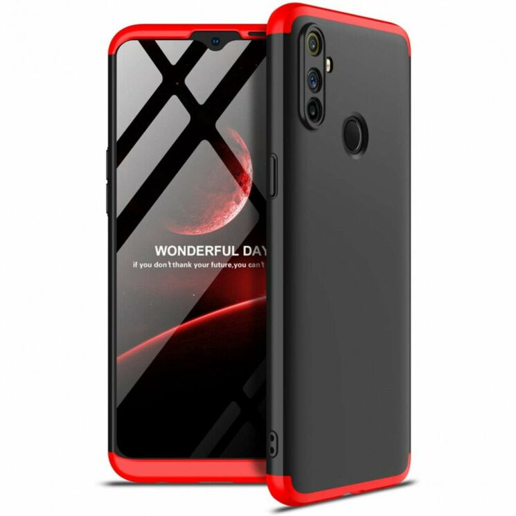 Защитный чехол GKK Double Dip Case для Realme C3 - Black / Red: фото 1 из 6