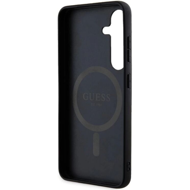 Защитный чехол Guess Leather Metal Logo MagSafe для Samsung Galaxy S24 Plus (S926) - Black: фото 5 из 5