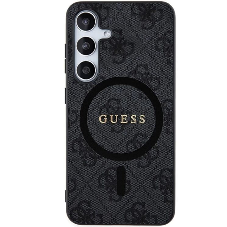 Защитный чехол Guess Leather Metal Logo MagSafe для Samsung Galaxy S24 Plus (S926) - Black: фото 3 из 5