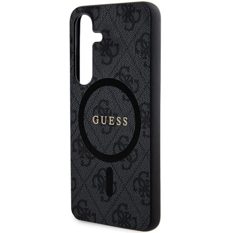 Защитный чехол Guess Leather Metal Logo MagSafe для Samsung Galaxy S24 Plus (S926) - Black: фото 4 из 5