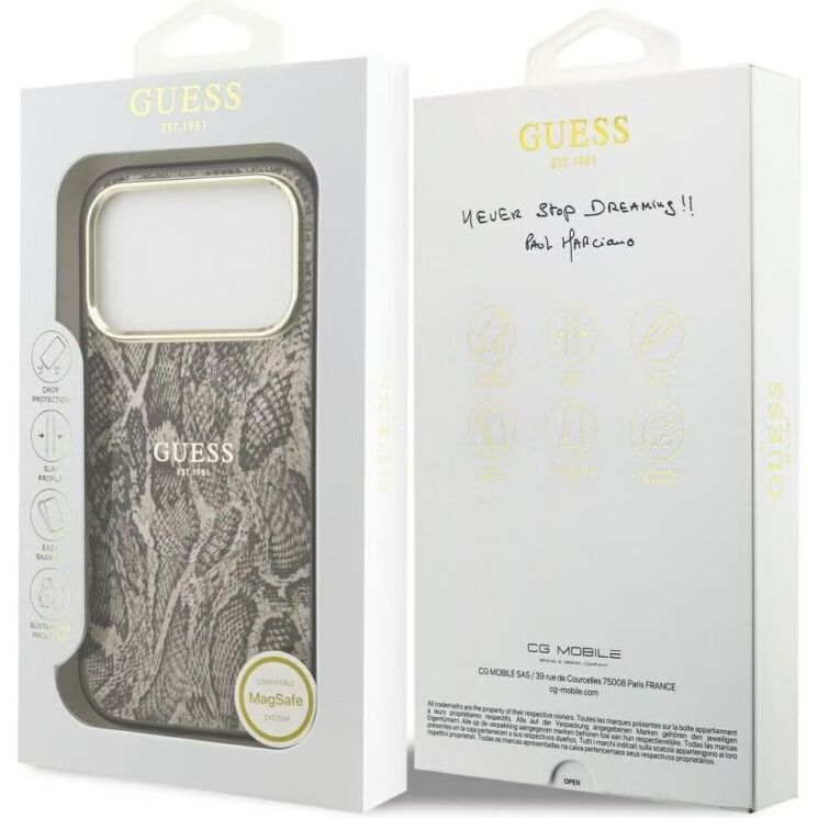 Захисний чохол Guess Python Pattern MagSafe для iPhone 17 Pro Max (GUHMP17XHIMPYGW) - Brown (411146Z) Захисний чохол Guess Python Pattern MagSafe для iPhone 17 Pro Max (GUHMP17XHIMPYGW) - Brown: фото 7 з 7