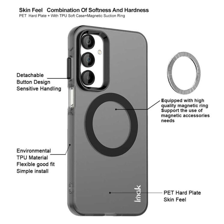 Защитный чехол IMAK Candy Series Magnetic для Samsung Galaxy A16 (A165) - Black: фото 6 из 10