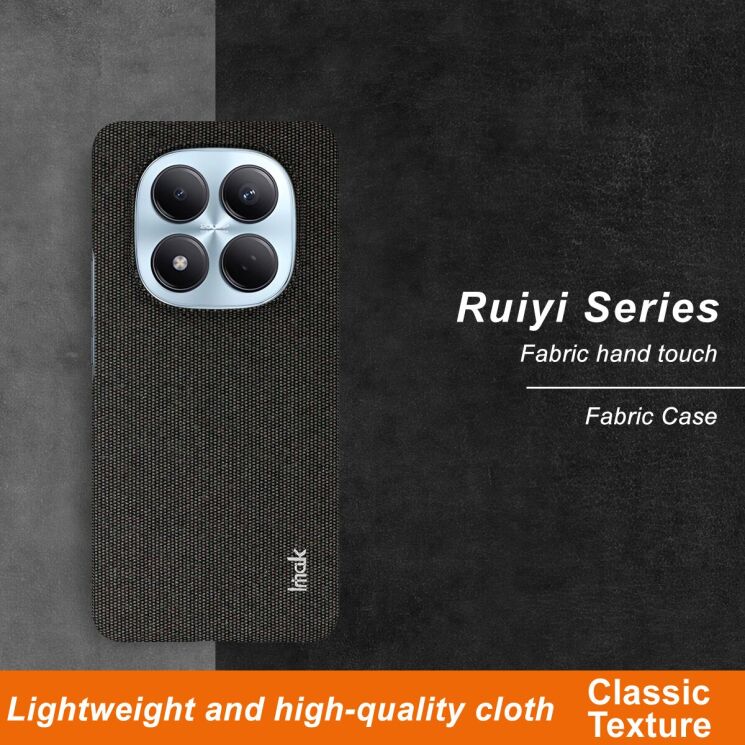 Защитный чехол IMAK Fabric Case для Xiaomi Redmi Note 15 Pro - Black: фото 3 из 8