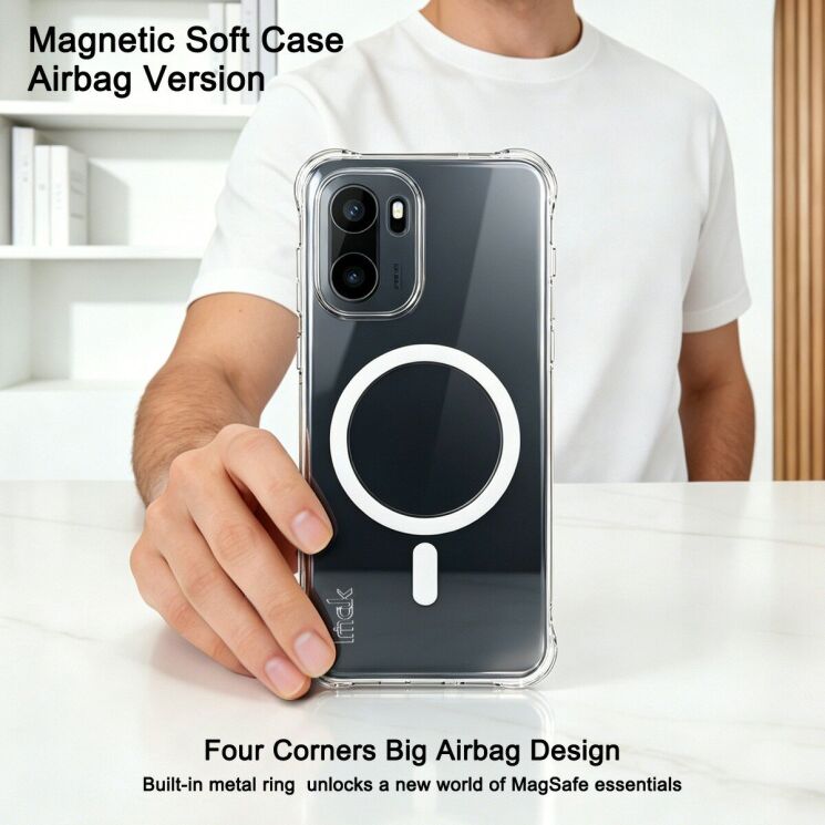 Защитный чехол IMAK Space Shield MagSafe для OnePlus 15R / Ace 6 / Ace 6T - Transparent (408050T) Защитный чехол IMAK Space Shield MagSafe для OnePlus 15R / Ace 6 / Ace 6T - Transparent: фото 3 из 11