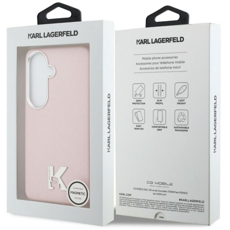 Захисний чохол Karl Lagerfeld K Metal Logo MagSafe для Samsung Galaxy S26 (S942) KLHMS26S5PGFKHGP - Pink: фото 8 з 8