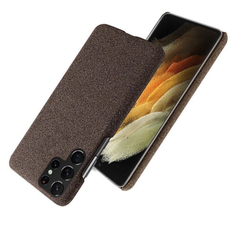 Защитный чехол KSQ Cloth Style для Samsung Galaxy S22 Ultra - Brown: фото 2 из 6